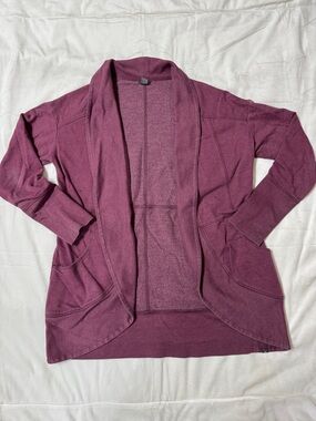 Eddie Bauer Women’s Medium Open-Front Cardigan in Plum